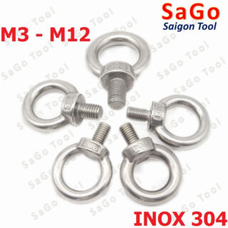 Bulong móc cẩu, bulong tai cẩu, bulong mắt INOX 304 size M3 M4 M5 M6 M8 M10 M12
