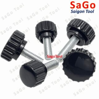 Bulong vặn tay đầu nhựa tròn | Vít vặn tay ren ngoài size M5 M6 M8 - Thép mạ kẽm