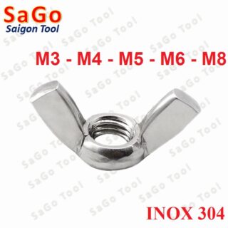 Đai ốc cánh bướm vặn tay INOX 304 - Tán chuồn size M3 M4 M5 M6 M8 M10