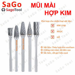 Bộ 10 cái mũi mài hợp kim nhiều đầu – mài kim loại, gỗ, đá, inox – dùng máy mini 3mm