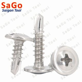 Vít inox 410 tự khoan đuôi cá đầu dù size 4 ly