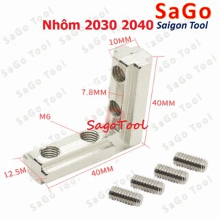 Ke góc vuông chìm 2 lỗ cho nhôm định hình 3030 4040 ren M5 M6