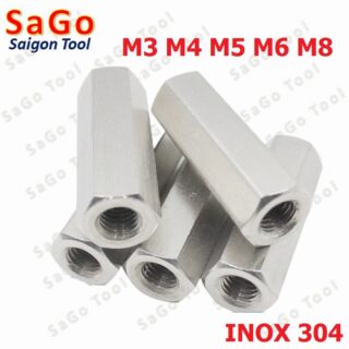 Ống nối ty ren lục giác INOX 304 - Nối ren M3 M4 M5 M6 M8 M10