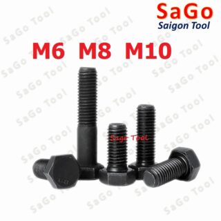 Bulong lục giác ngoài chịu lực thép đen M6 M8 M10 cấp bền 8.8 (10 con)