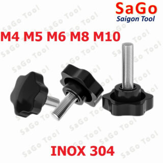 Núm vặn tay bông mai hàng inox 304 ren M4 M5 M6 M8 M10