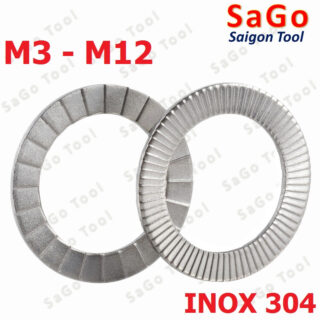 Long đền chống xoay, lông đền răng chống tháo, Long đen Inox 304 cho bulong 3 ly 6 ly 8 ly 10 ly 12 ly