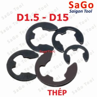 Phanh trục chữ e thép, phe gài trục chữ e size D1.5-D15 (10-40 cái)