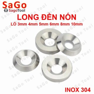 Vòng đệm hình nón inox 304, long đền chén âm đầu vít lỗ 3li -10li